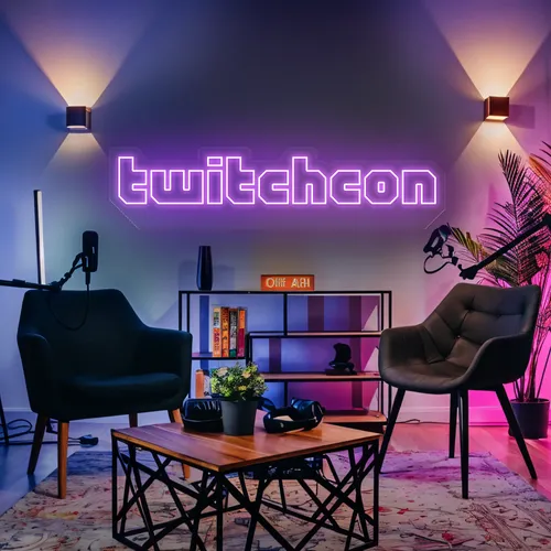 TwitchCon Gamer Lounge Neon Sign - Custom Phone Wallets Now