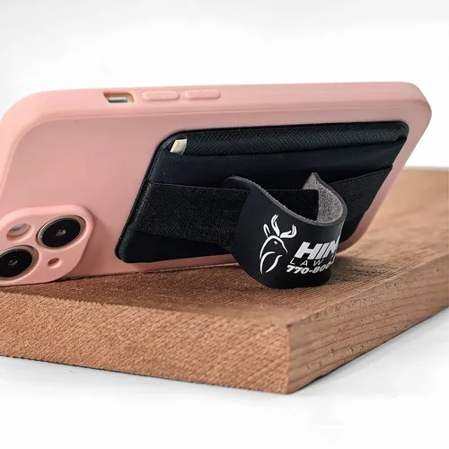 Leather Phone Wallet with Hand Grip - Custom Phone Wallets Now