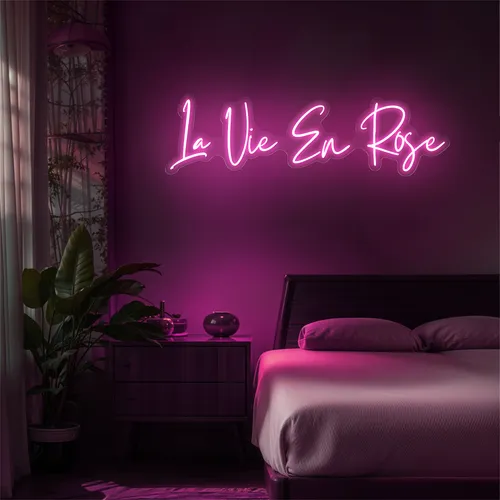 La Vie En Rose Neon Sign - Custom Phone Wallets Now