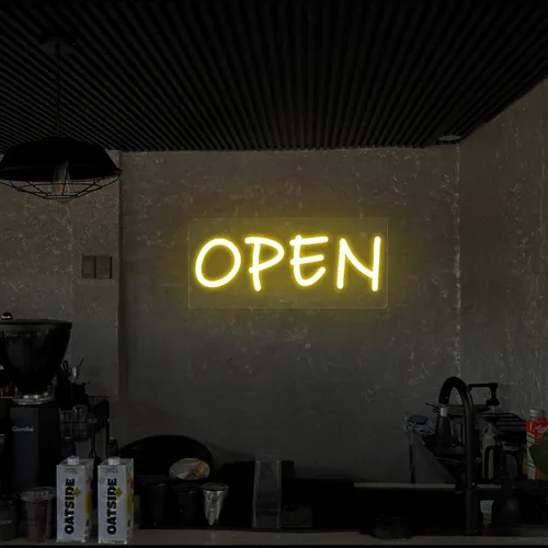 Open Neon Sign (small handwritten style) - Custom Phone Wallets Now