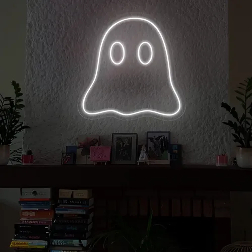 Mini Ghost Neon Sign - Custom Phone Wallets Now