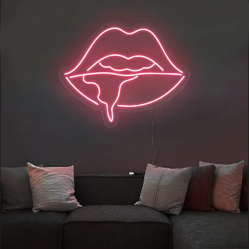 Dripping Lips Neon Sign - Custom Phone Wallets Now