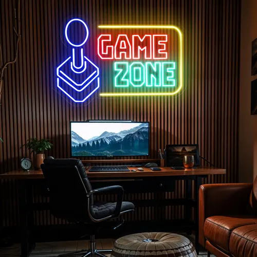 Game Zone Neon Sign - Custom Phone Wallets Now