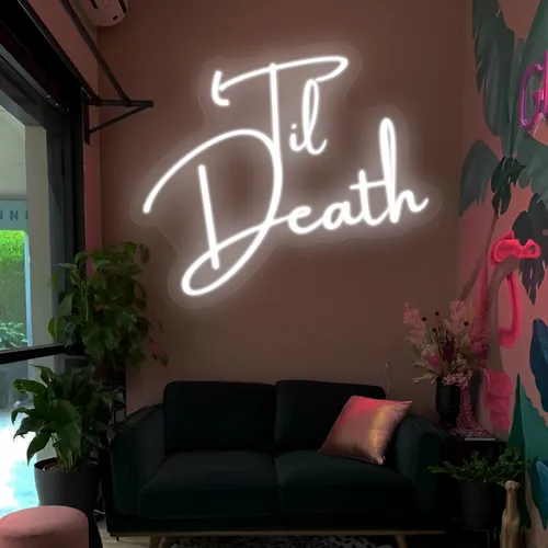 Til Death Neon Signs - Custom Phone Wallets Now