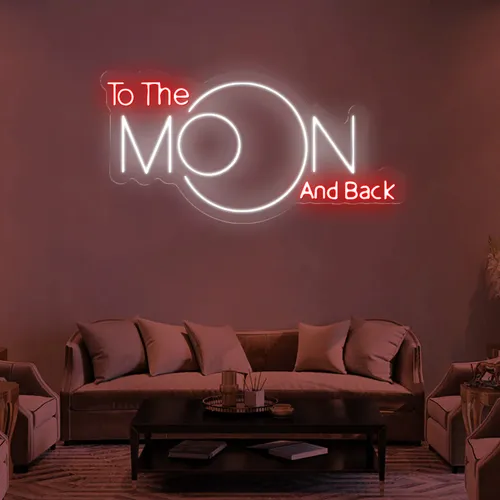 To The Moon and Back Neon Sign - Custom Phone Wallets Now