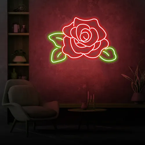 Rose Neon Sign - Custom Phone Wallets Now