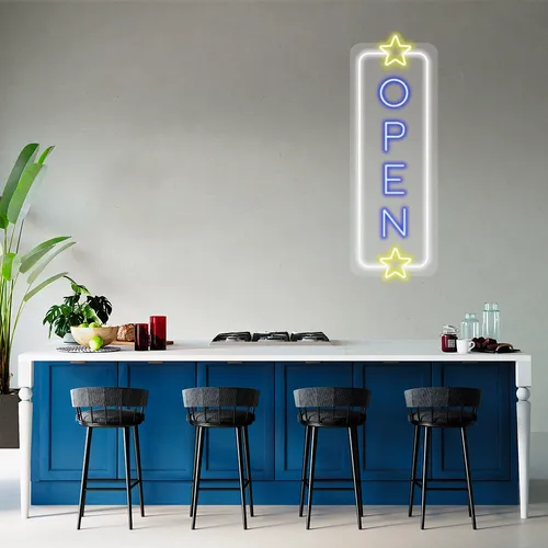 Custom Vertical Neon Open Signs - Custom Phone Wallets Now