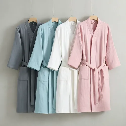 4 Layer Gauze Cotton Bathrobes - Custom Phone Wallets Now