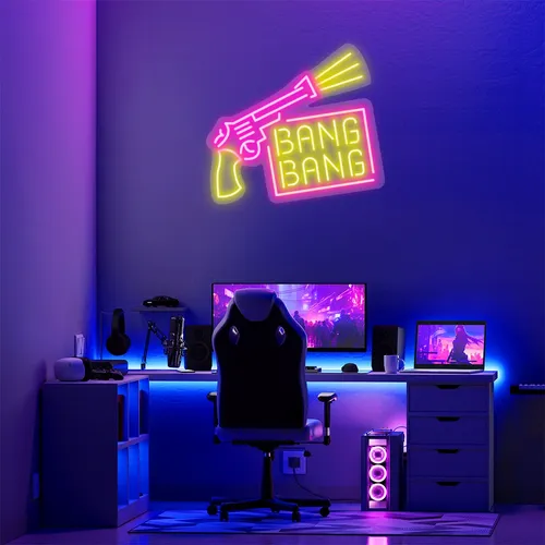 Custom Gun Neon Signs - Custom Phone Wallets Now