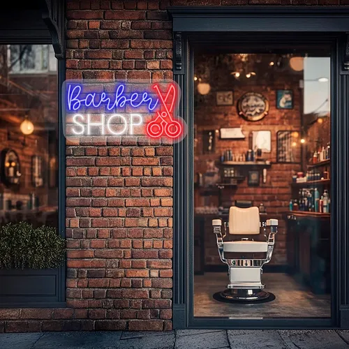 Custom Barber Shop Neon Signs - Custom Phone Wallets Now