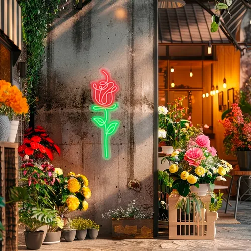 Custom Flower Neon Signs - Custom Phone Wallets Now