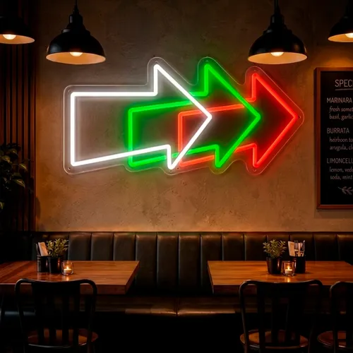 Custom Neon Arrow Signs - Custom Phone Wallets Now