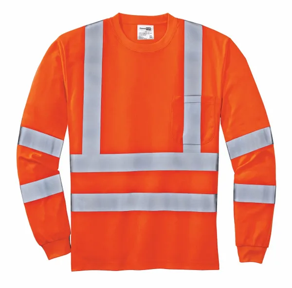 CornerStone - ANSI 107 Class 3 Long Sleeve Snag-Resistant Reflective T-Shirt. CS409 - Custom Phone Wallets Now