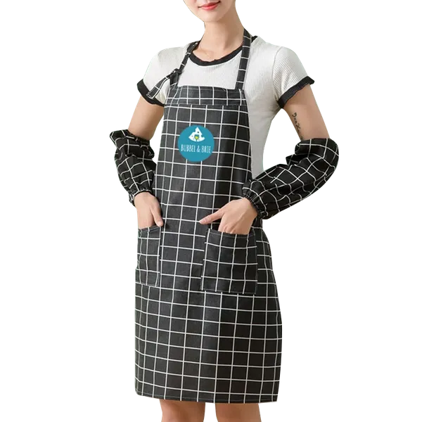 Cotton Linen Plaid Apron Set - Custom Phone Wallets Now