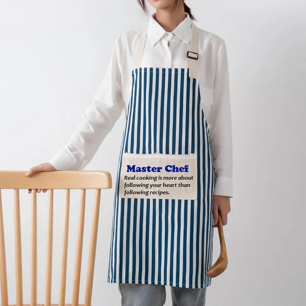 Cotton and Linen Striped Apron - Custom Phone Wallets Now
