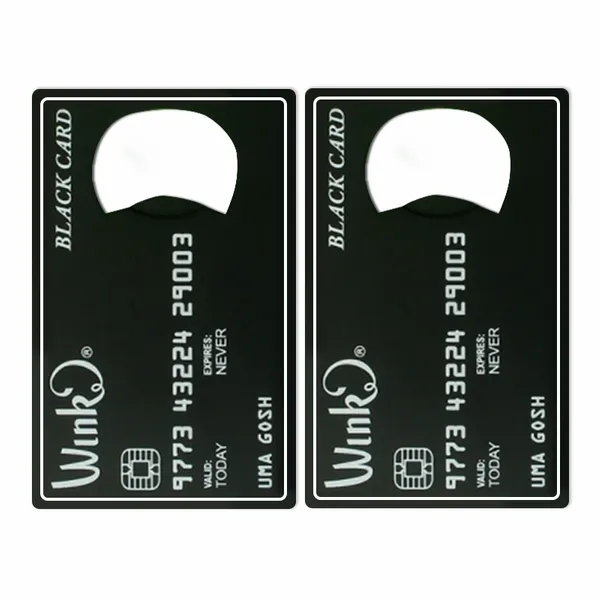 Black Card Shaped Bottle Opener - Custom Phone Wallets Now
