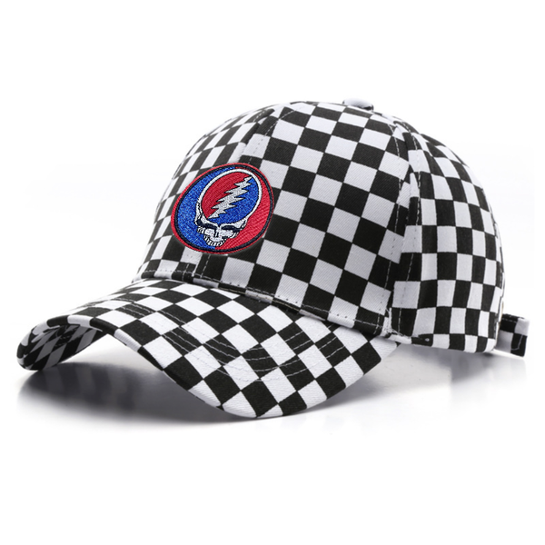 Two Tone Checkered Cotton Cap - Custom Phone Wallets Now