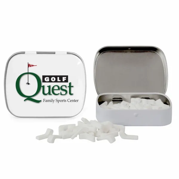 Domed Tin with Golf Club Shaped Mints - Custom Phone Wallets Now