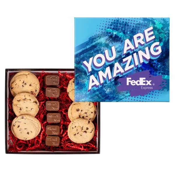 Chocolate Chip Cookies and Molded Chocolates in Gift Box - Custom Phone Wallets Now