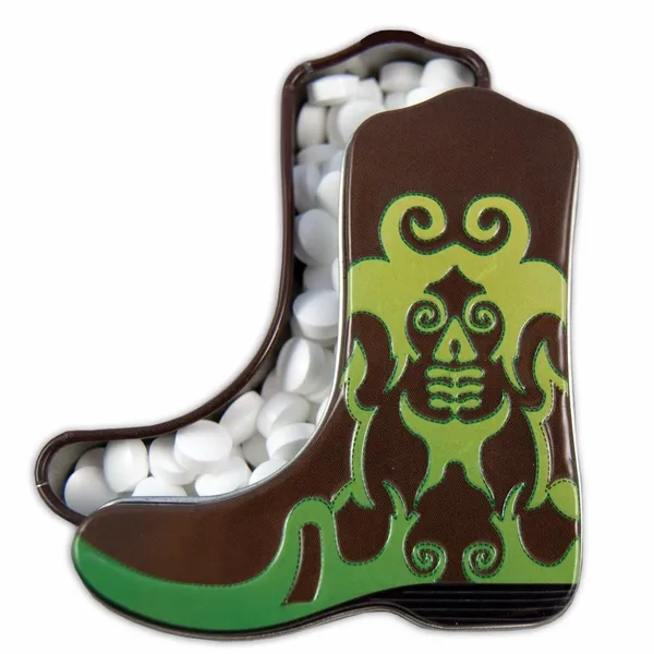 Green Cowboy Boot-Shaped Mint Tin - Custom Phone Wallets Now