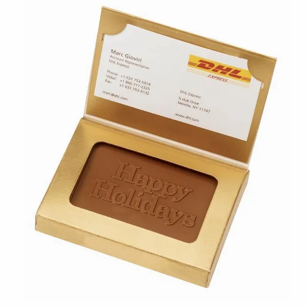 Molded Chocolate in Business Card Gift Box - Custom Phone Wallets Now