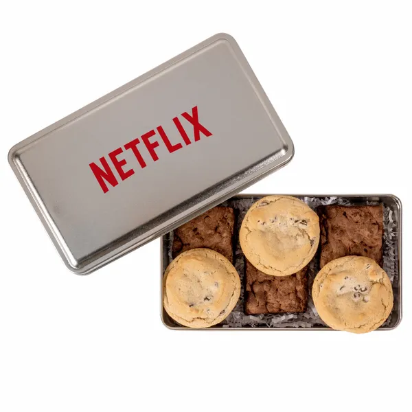 Fresh Beginnings Fudge Brownies & Chocolate Chip Cookies in Tin - Custom Phone Wallets Now