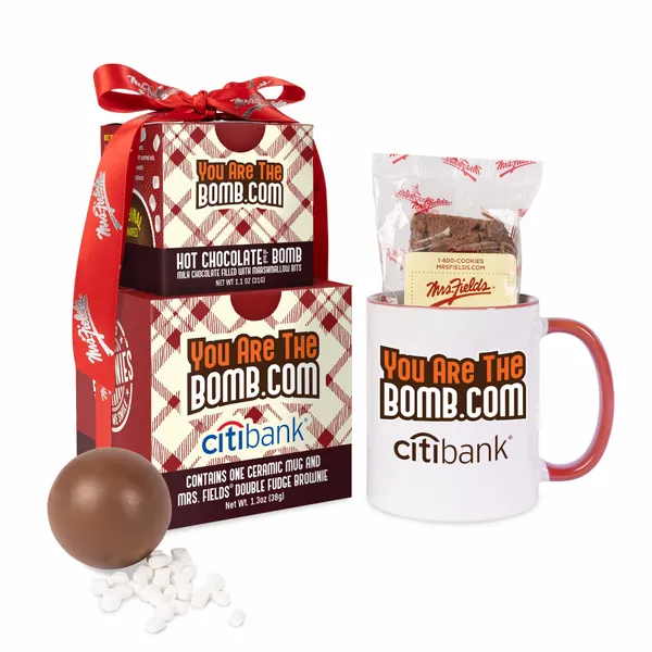 Mrs. Fields Mug, Brownie, Hot Chocolate Bomb Gift Set - Custom Phone Wallets Now