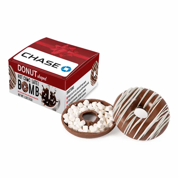Donut-Shaped Hot Chocolate Bomb with Drizzle - Custom Phone Wallets Now