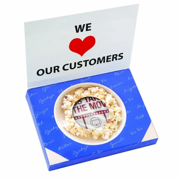Greeting Card Box with Microwave Popcorn - Custom Phone Wallets Now