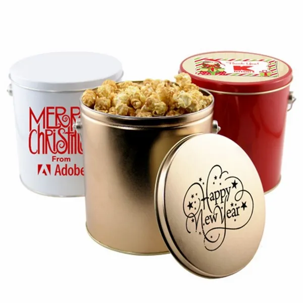 1 Gallon Gift Tin with Caramel Popcorn - Custom Phone Wallets Now