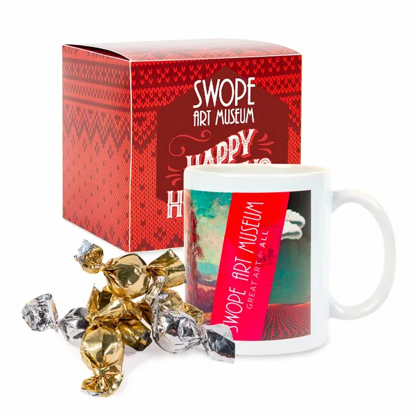 Warm Holiday Wishes Full Color Mug with Truffles in Gift Box - Custom Phone Wallets Now