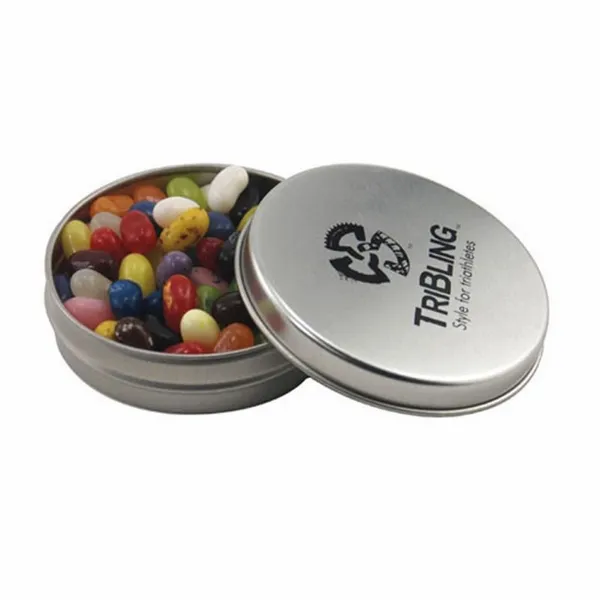 Round Tin with Jelly Bellies - SBF2900 - Custom Phone Wallets Now