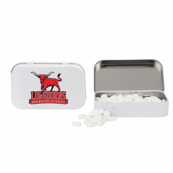 Rectangular Tin with Football Shaped Mints - Custom Phone Wallets Now