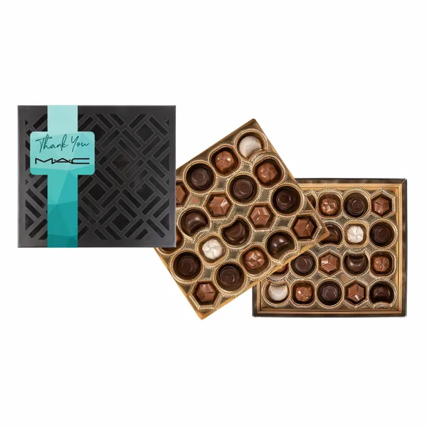 Gourmet Truffles Gift Box w/ Square Full Color Band - 40 pc - Custom Phone Wallets Now