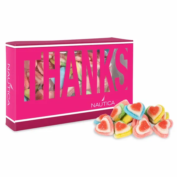 Thanks Die Cut Box with Triple Layer Hearts - Custom Phone Wallets Now