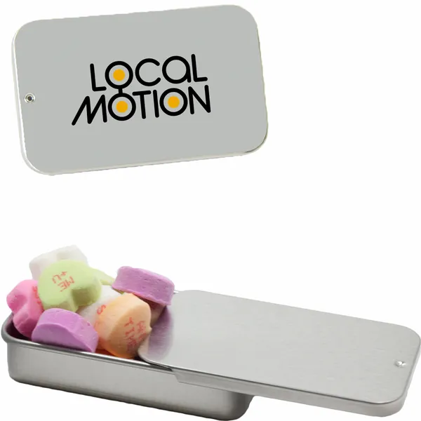 Slider Tin with Conversation Hearts - Custom Phone Wallets Now