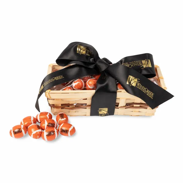 Gift Basket with Chocolate Footballs - Custom Phone Wallets Now