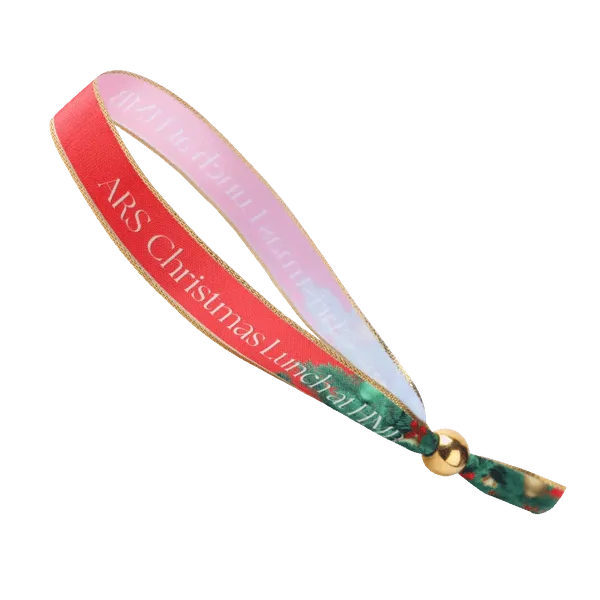 Full Color Metallic Edge Satin Cloth Wristbands