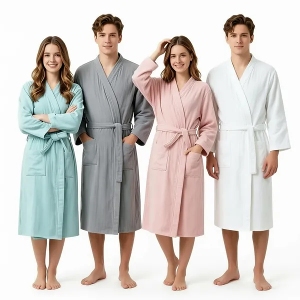 4 Layer Gauze Cotton Bathrobes - Custom Phone Wallets Now