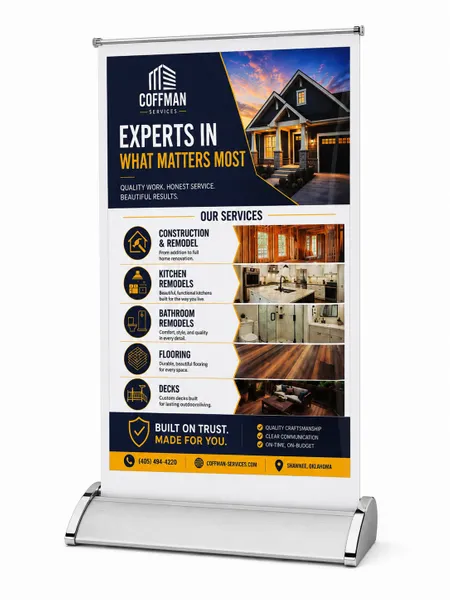 Table Roll Up Banner Stand - Custom Phone Wallets Now