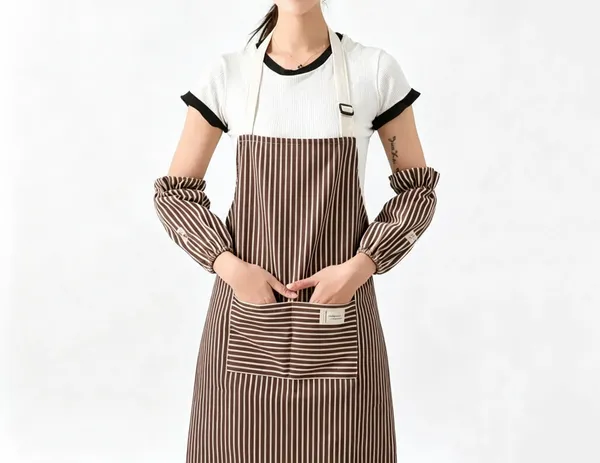 Striped Cotton and Linen Apron - Custom Phone Wallets Now