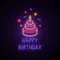 Happy Birthday with Cake Neon Sign - Custom Phone Wallets Now