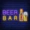 Beer & Bar with Bottle & Glass Neon - Custom Phone Wallets Now