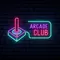 Retro Joystick Arcade Club Neon Sign - Custom Phone Wallets Now