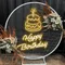 Happy Birthday with Cake on Top Neon Sign - Custom Phone Wallets Now
