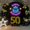 Blissful Happy Birthday Neon Sign - Custom Phone Wallets Now