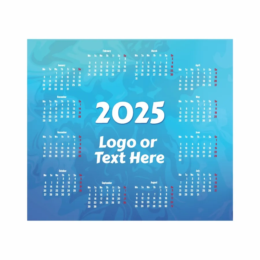 Light Blue Calendar Mouse Pad - Custom Phone Wallets Now