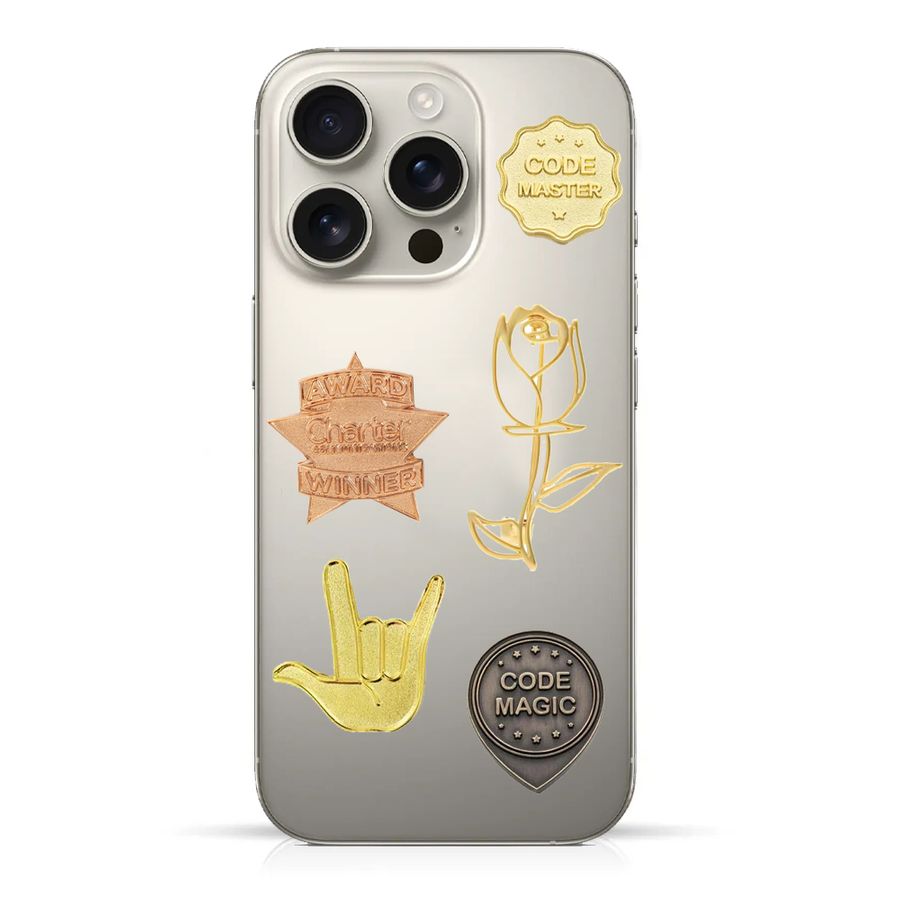 Phone Metal Badge Stickers - Custom Phone Wallets Now