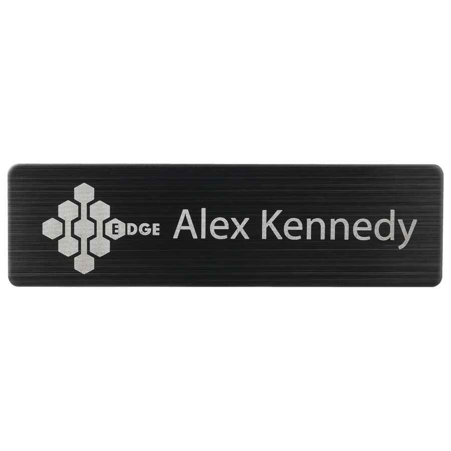 Engraved Metal Name Badges - Custom Phone Wallets Now
