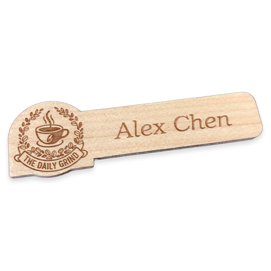 Wooden Name Badges - Custom Phone Wallets Now